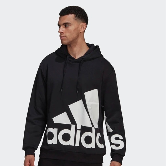 Adidas ESSENTIALS GIANT LOGO FLEECE HOODIE Size M - Picture 2 of 6
